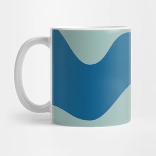 Ocean Waves Pattern - Blue and White Mug